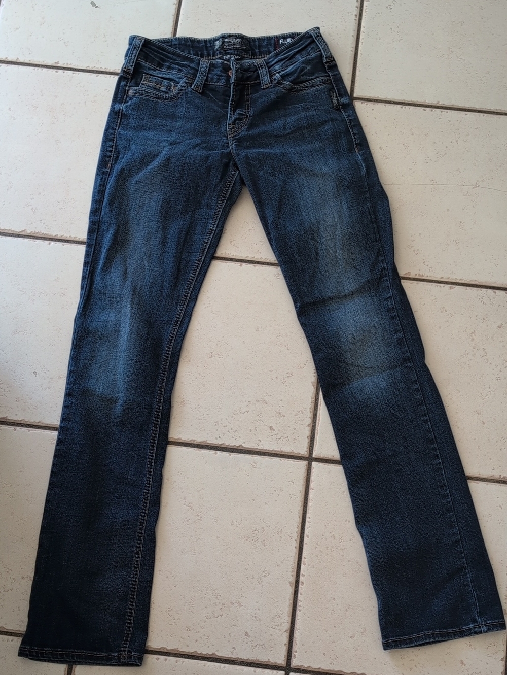 Silver Jeans Tuesday Low Baby Boot Jeans - Dark Blue Denim